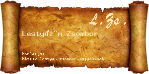 Lestyán Zsombor névjegykártya